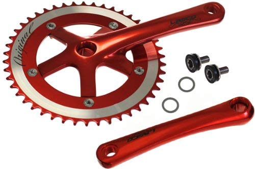 Lasco Track Fixie Crank Crankset 165mm 46T Red