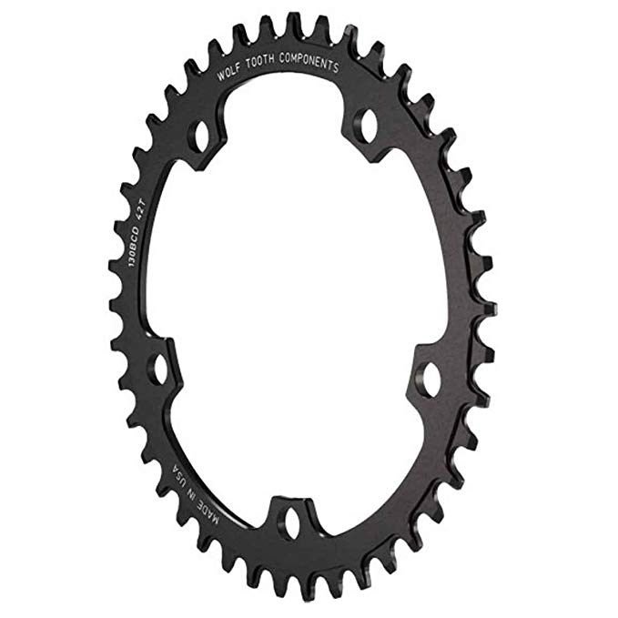 Wolf Tooth Components 44t 130bcd Drop-Stop Chainring Black