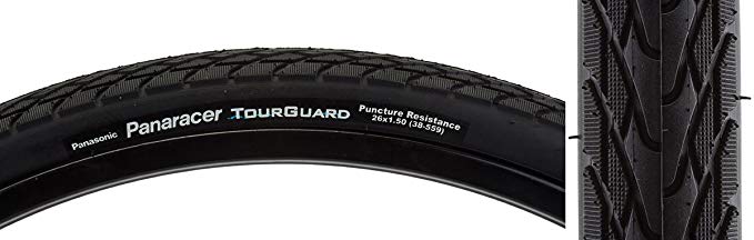 panaracer TourGuard Urban Tire, Wire Bead, Black Tread/Black Sidewall (590601)