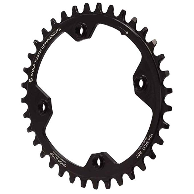 Wolf Tooth Elliptical/Oval Drop-Stop Chainring for 104/64BCD 4-Arm Cranks