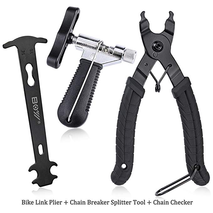 Oumers Bike Link Plier+Chain Breaker Splitter Tool+Chain Checker, Chain Missing Link Opener Closer Plier Chain Cutter Connector Wear Indicator Tool