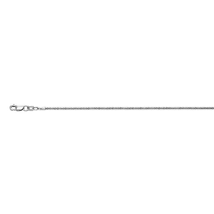 IcedTime 10K 20 inch long White Gold 1.5mm wide Diamond Cut Sparkle Chain with Lobster Clasp FJ-025WSC-20