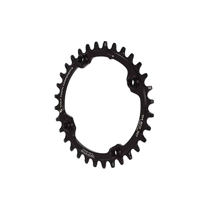 Wolf Tooth Components Elliptical Drop-Stop Single Chainring: 32T x 104 Black