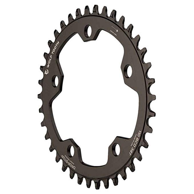 Wolf Tooth Components Drop-Stop Elliptical Chainring: 42 x 110 BCD, Black