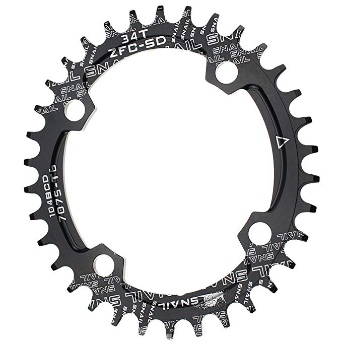 Narrow Wide Chainring Oval 104BCD 32T 34T 36T CYSKY Bike Single Speed Chainring Perfect for Most Bicycle Road Bike Mountain Bike BMX MTB Fixie Track Fixed-Gear Bicycle (Black)