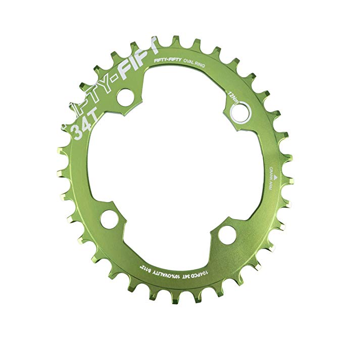 FIFTY-FIFTY 104BCD Oval Narrow Wide Chainring,Single Chainring For 9/10/11-Speed with 4 Alloy Chainring Bolts