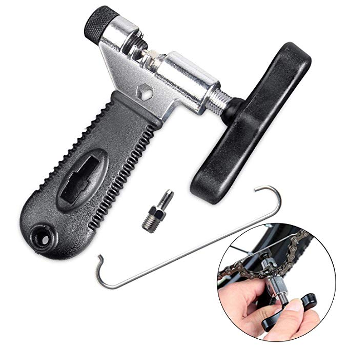 TARWAY Bike Chain Tool with Chain Hook - Handy Bicycle Chain Repair Tool, Universal Bike Chain Splitter Cutter Breaker, Durable Chain Removal Tool Joining Tool for All Standard Bike Chains