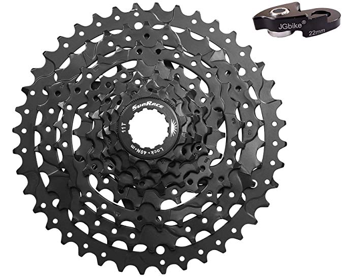 JGbike Sunrace 8-Speed Cassette 11-40T Wide Ratio MTB Cassette CSM680 MTB Cassette,for Shimano or sram hub, 7-8 Speed derailleur