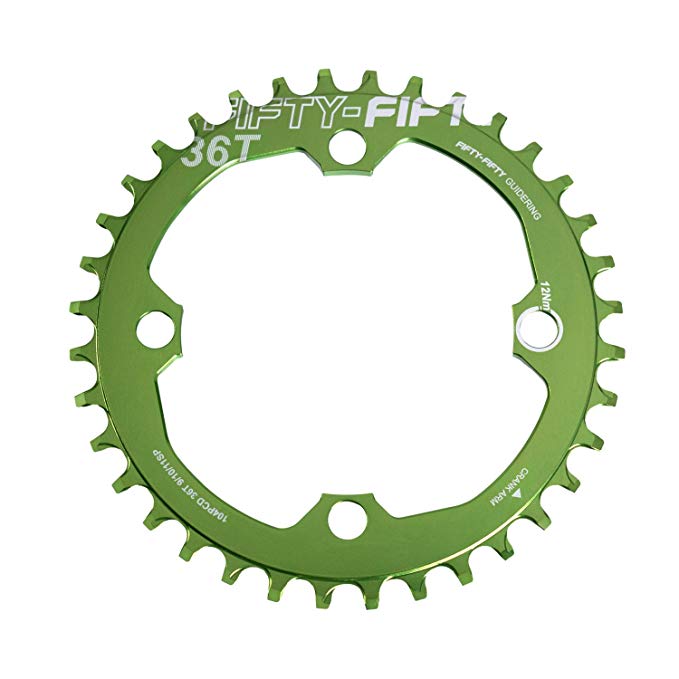 FIFTY-FIFTY 104BCD Narrow Wide Chainring, Single Chainring For 9/10/11-Speed with 4 Alloy Chainring Bolts