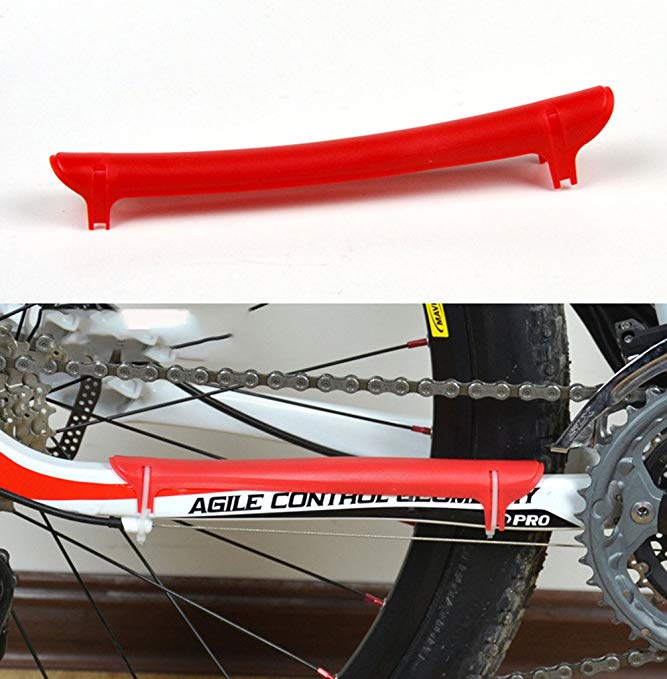 HuntGold 1X Cycling Bicycle Mountain Bike Chain Chainstay Protector Rubber Care Cover Guard(Red)