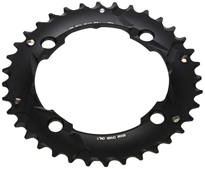 Sram, 36T, 10 sp, BCD 104mm, 4-Bolt, Outer Chainring, For L-pin GXP, Aluminum, Black