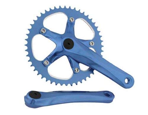 Alloy Chainwheel Set 48T x 170mm Blue. for bicycles, bikes, for beach cruiser, mountain bike, track, fixies, fixed gear