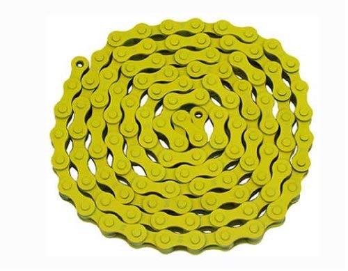 KMC Chain 1/2x1/8x112 Yellow. for bicycle Chain, bike chain, lowrider bikes, beach cruiser, chopper, limos, stretch, bmx, track fixie bicycles