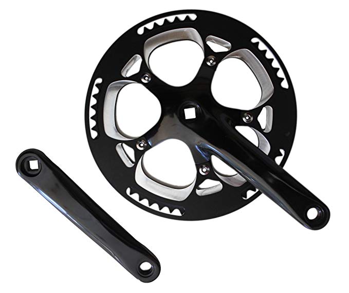 Lasco 56T Forged Crankset with 170mm Forged Arms CNC Aluminum Chaingard for Folding Bicycles