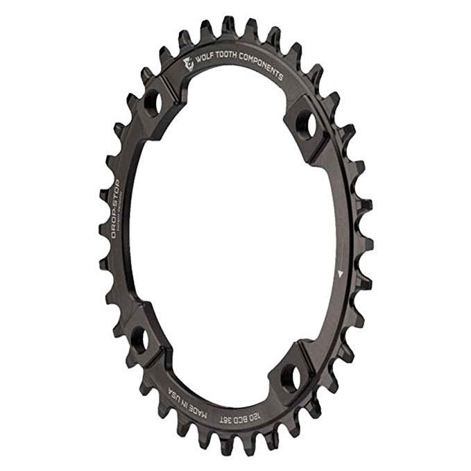 Wolf Tooth Components 36t 120bcd Drop-Stop Chainring for SRAM 2x10 Cranks, Black