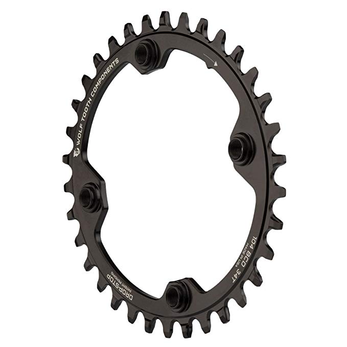 Wolf Tooth Components Elliptical Drop-Stop Chainring: 34T x 104