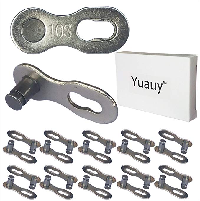 Yuauy 10 pair (20 pcs) 10-Speed Bike Bicycle Chain Link Reusable Quick Joint Clip Connector Miss