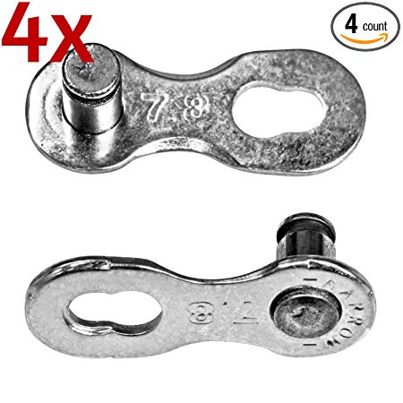 Pack of 4 YBN 5-8 Speed Reusable Chain Connector Quick Power Links - Suits Shimano, KMC and more