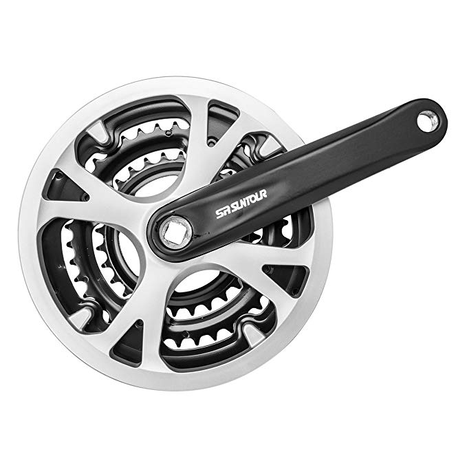 Sr Suntour XCC Crankset, 170x48/38/28, Silver